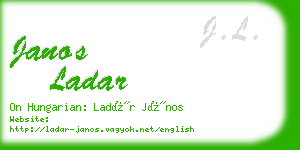 janos ladar business card